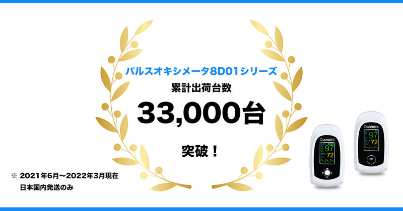 『パルスオキシメータ』累計出荷台数　33000台突破※（※2022年3月末現在）